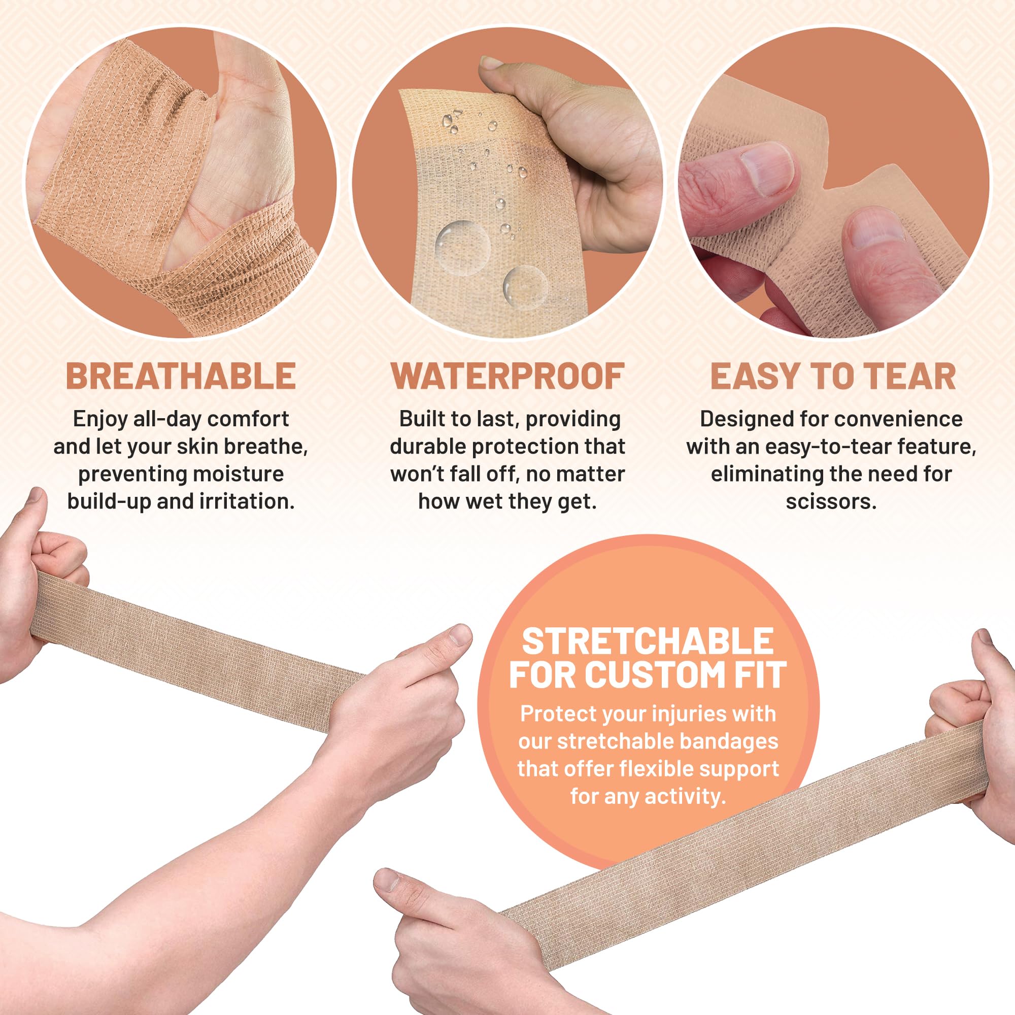 Foto 6 pulgar | Envoltura Autoadhesiva Y Cohesiva Medca De Bandages, 5 Cm X 4,5 M, Paquete De 6 - Venta Internacional.