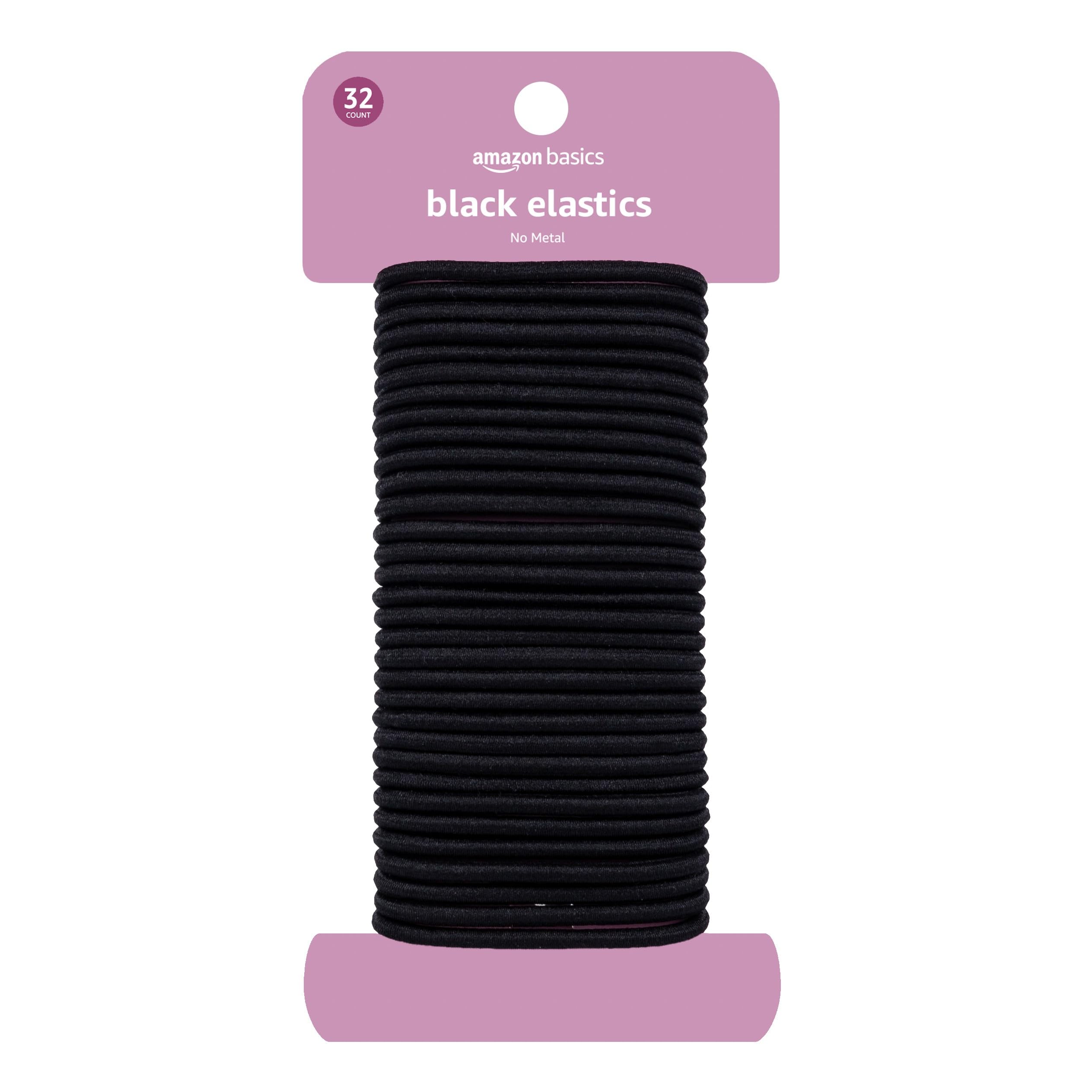 Foto 2 pulgar | Elásticos Para El Cabello Amazon Basics, Negros, 4 Mm, 32 Unidades - Venta Internacional.