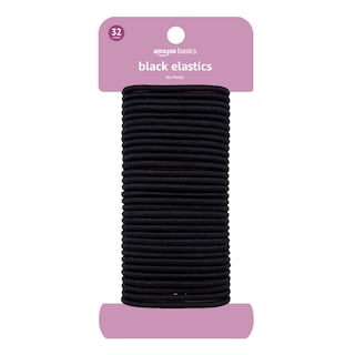 Foto 1 | Elásticos Para El Cabello Amazon Basics, Negros, 4 Mm, 32 Unidades - Venta Internacional.