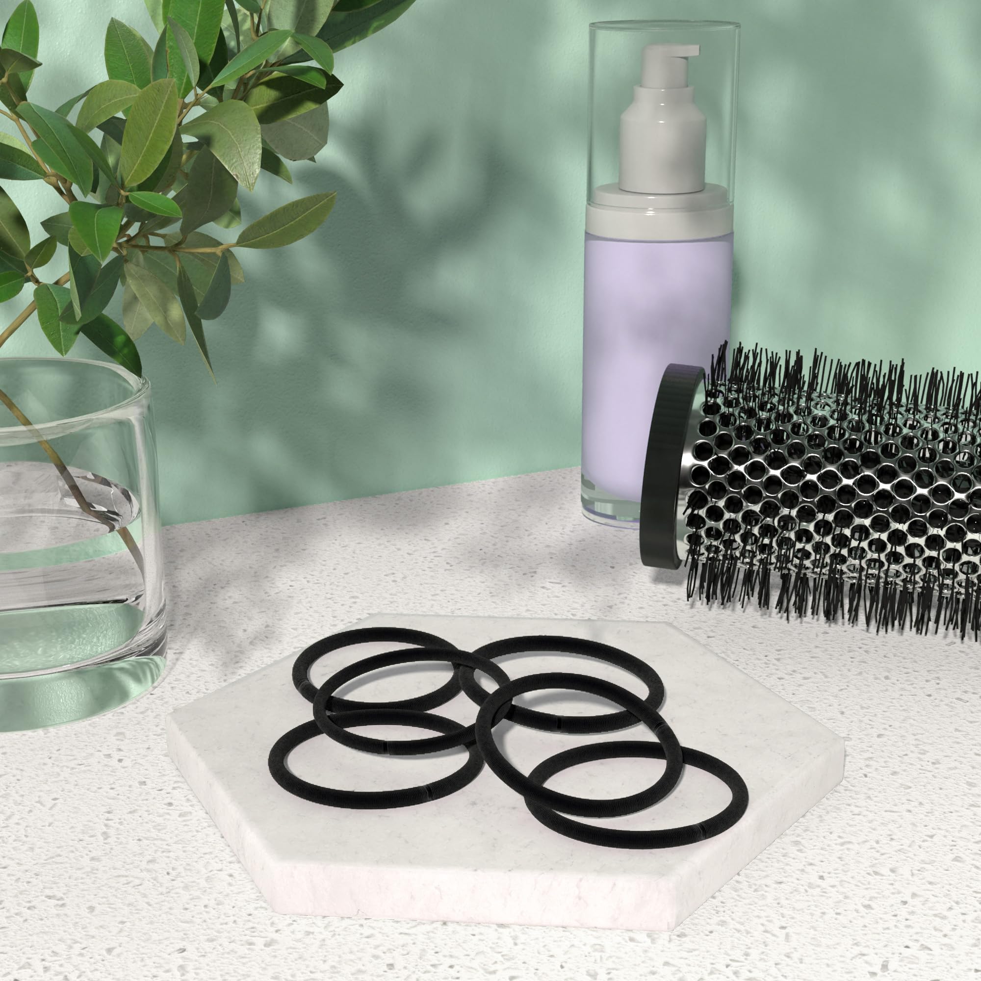 Foto 3 pulgar | Elásticos Para El Cabello Amazon Basics, Negros, 4 Mm, 32 Unidades - Venta Internacional.