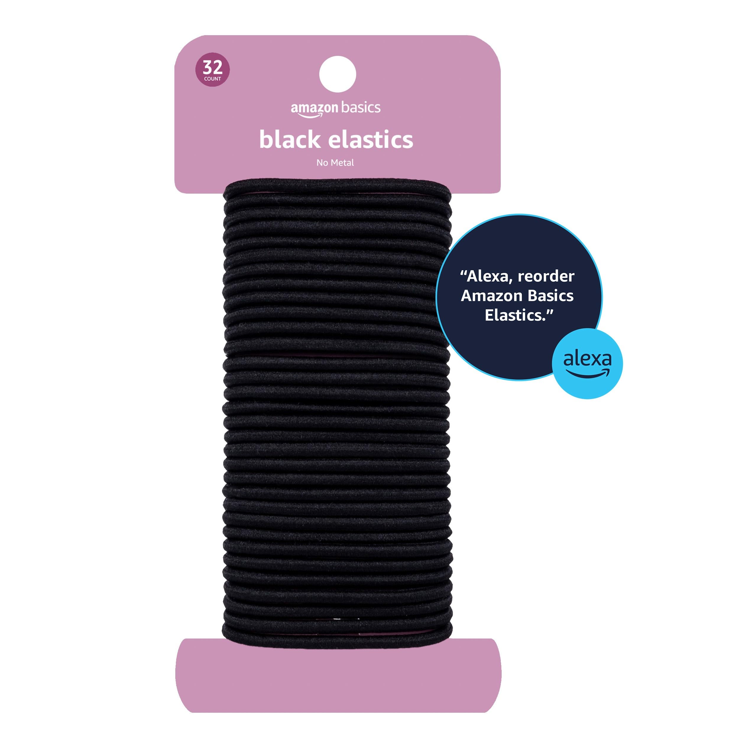 Foto 6 pulgar | Elásticos Para El Cabello Amazon Basics, Negros, 4 Mm, 32 Unidades - Venta Internacional.