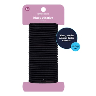 Foto 5 | Elásticos Para El Cabello Amazon Basics, Negros, 4 Mm, 32 Unidades - Venta Internacional.