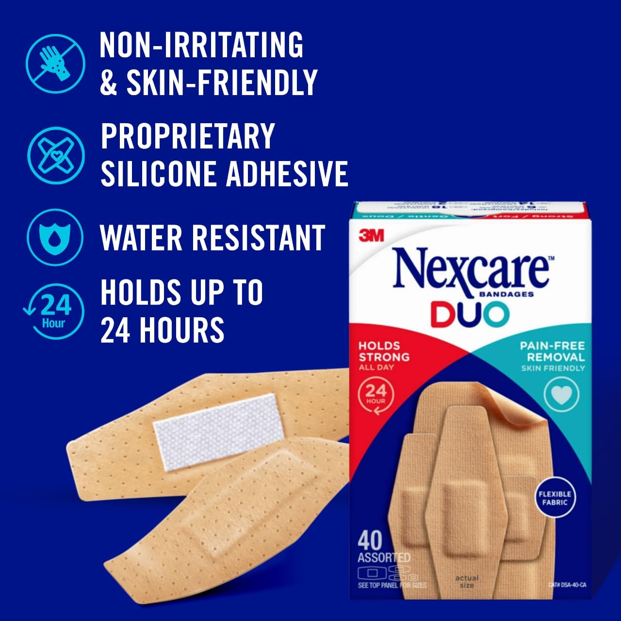 Foto 4 pulgar | Bandages Nexcare Duo, Tela Flexible, Surtida, 40 Unidades - Venta Internacional.