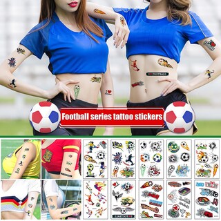Foto 2 | Adhesivo De Tatuaje Huoguo Impermeable Para Fanáticos Del Sudor Fútbol X10 - Venta Internacional.
