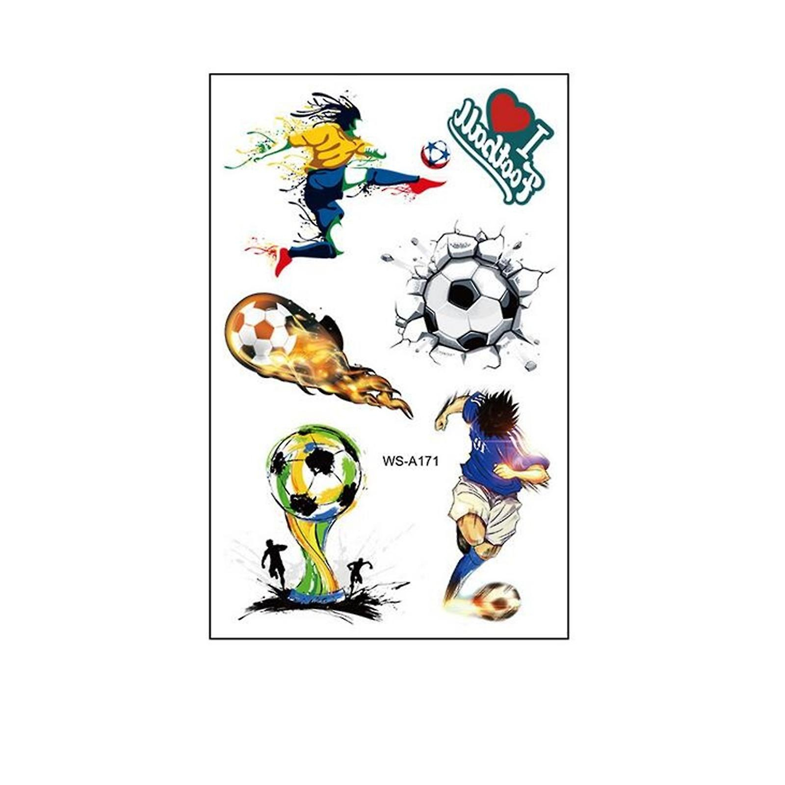 Foto 4 pulgar | Adhesivo De Tatuaje Huoguo  Impermeable  Para Fanáticos Del Sudor  Fútbol  X10 - Venta Internacional.