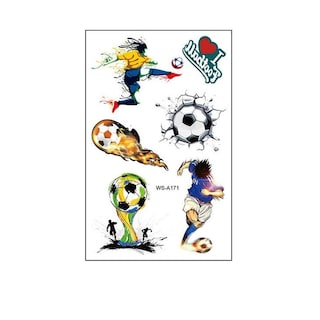 Foto 3 | Adhesivo De Tatuaje Huoguo Impermeable Para Fanáticos Del Sudor Fútbol X10 - Venta Internacional.