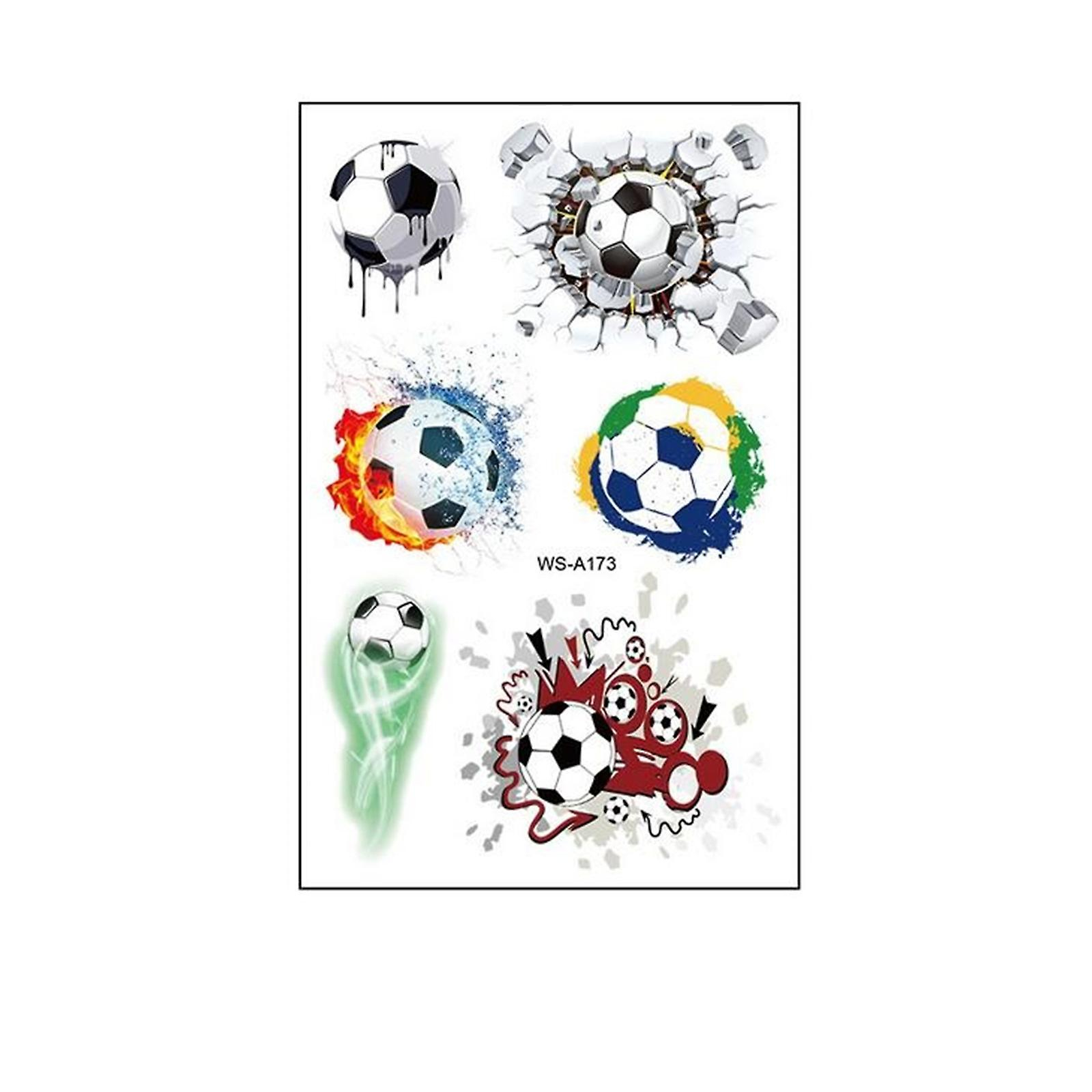Foto 5 | Adhesivo De Tatuaje Huoguo  Impermeable  Para Fanáticos Del Sudor  Fútbol  X10 - Venta Internacional.