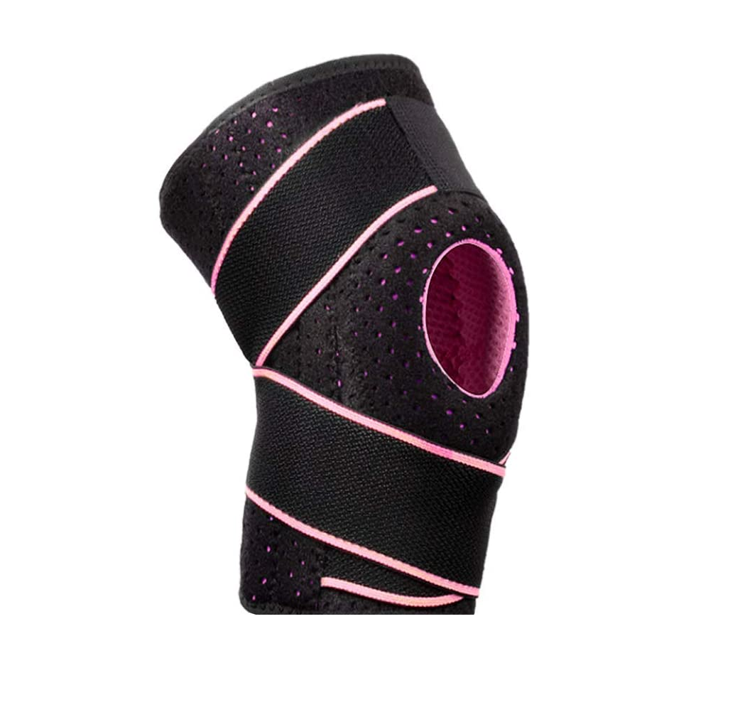 Foto 2 pulgar | Rodillera Deportiva Malubero Transpirable color Negro con Rosa Ajustable 1 Pieza