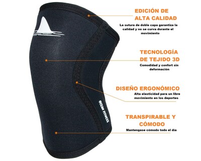 Foto 5 | Rodilleras Neopreno Deportivas Ocean Fitness color negro 7mm