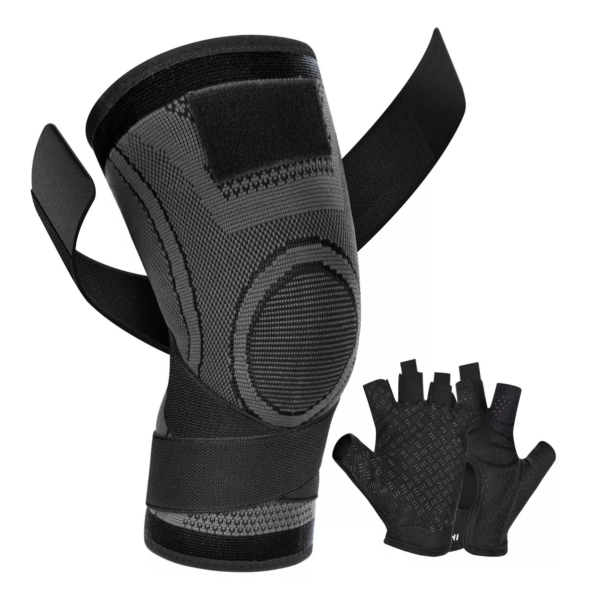 Set Rodillera y Guantes Deportivos Elástica Eo Safe Imports 4 Piezas Color Negro $489