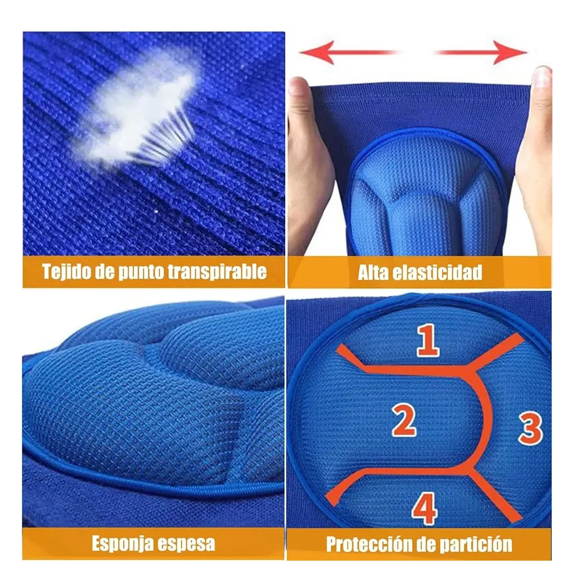 Foto 2 | Rodilleras Deportivas Para Vóleibol, Baloncesto O Baile G Esi-11919 Azul