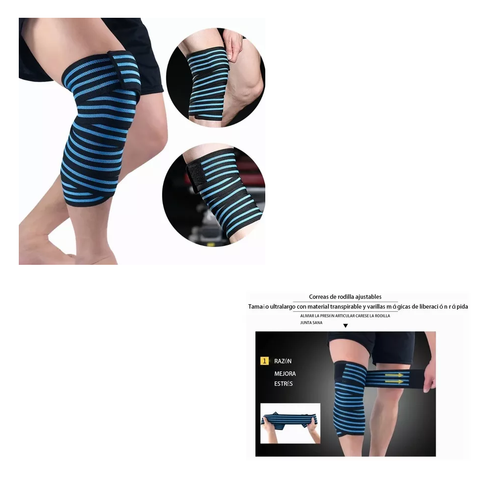 Foto 4 pulgar | Rodillera Elástica Vendas 1 Par Azul