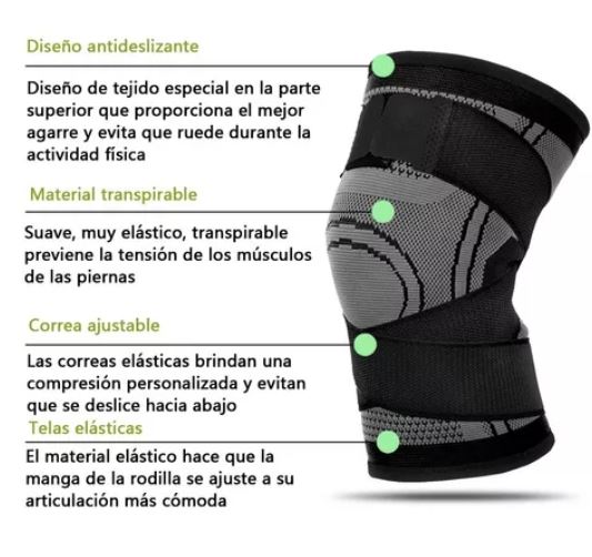 Foto 2 | Rodilleras Elásticas Deportivas Compresion Para Gym (2pcs) Verde T- Xl