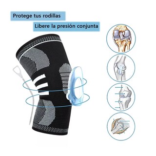 Foto 3 | Rodillera Elástica De Compresión Gym Para Deportes Correr G Eo Safe Imports Esi-13714 Negro