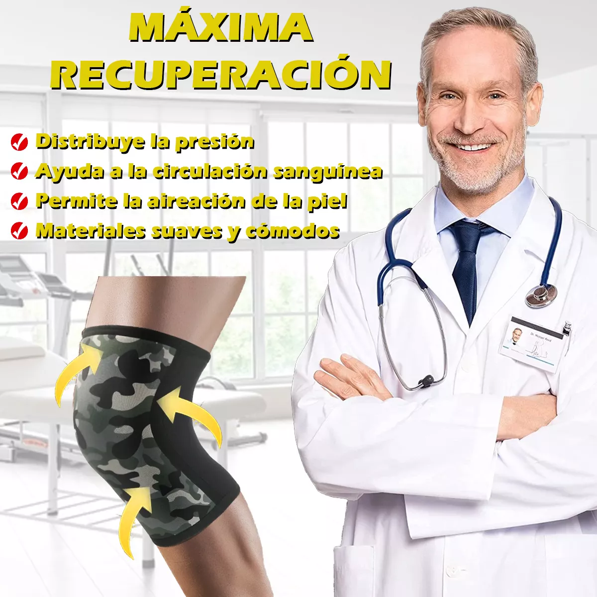 Foto 4 pulgar | Rodillera Neopreno 7mm Crossfit Gym Gimnasio Mediana Eo Safe Imports Esi-13708 Multicolor