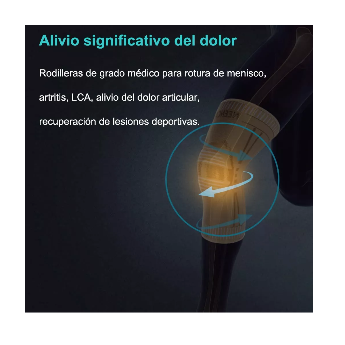 Foto 4 pulgar | 1 Par Rodilleras Deportivas  Rodillera Gym  Eo Safe Imports Esi-13709 Dorado