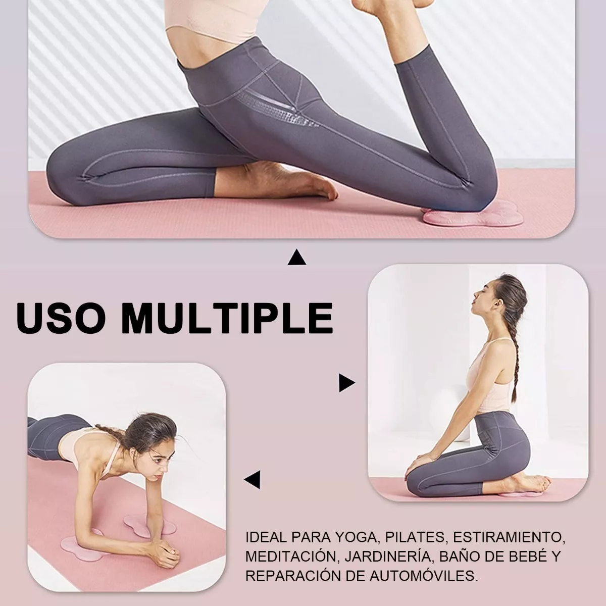 Foto 4 pulgar | Rodillera De Yoga Almohadilla De Apoyo Plana Engrosada 2 Pzs Talla G Eo Safe Imports Esi-15431rosa
