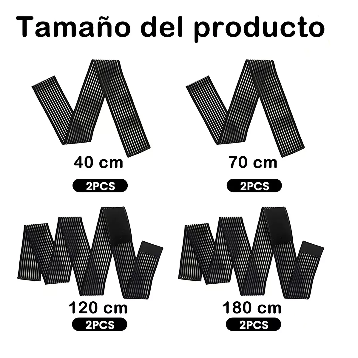 Foto 4 pulgar | Rodillera Elastica Vendas 4 Par Bandas Deportiva Rodilla Gym Eo Safe Imports Esi-16508 Negro