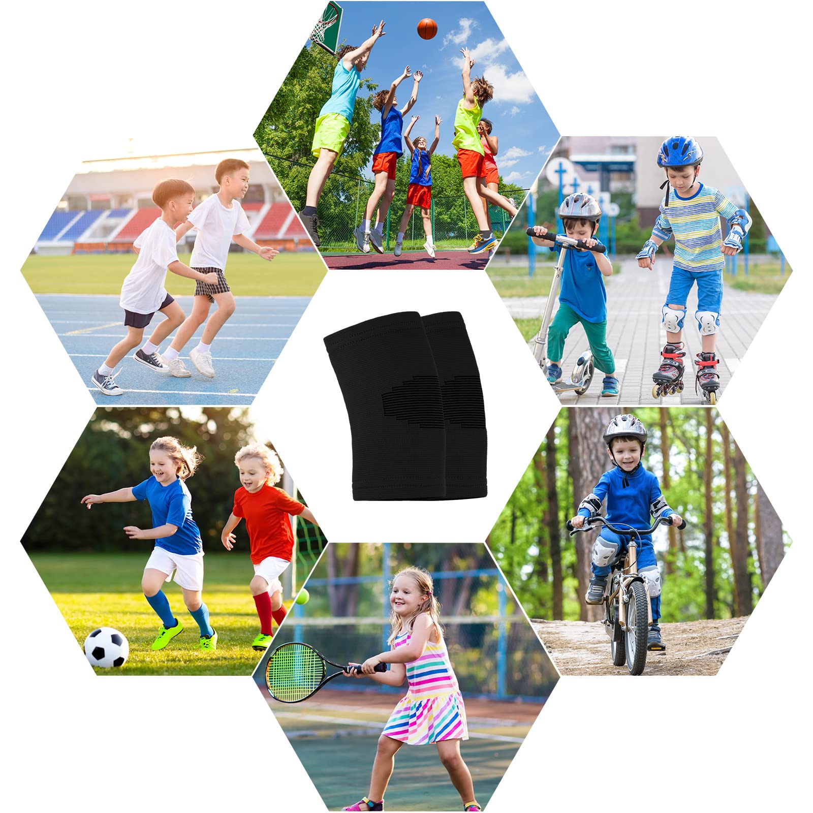Foto 7 pulgar | Soporte De Compresión Skylety Para Niños Con Mangas De Rodilla Para Deportes, 2 Pares - Venta Internacional.