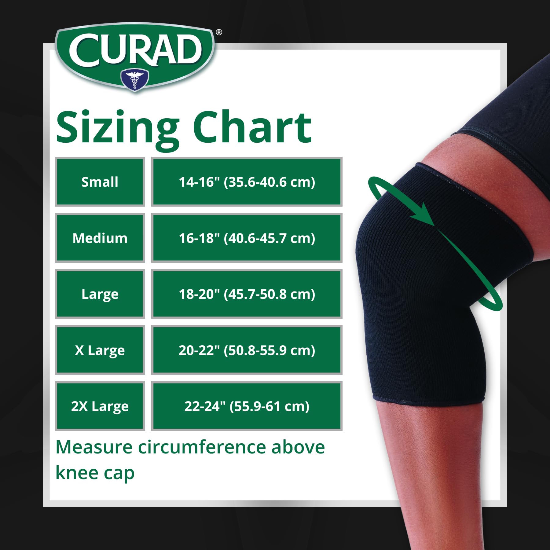 Foto 8 pulgar | Soporte De Rodilla Medline Curad Elastic Compression Black M - Venta Internacional.