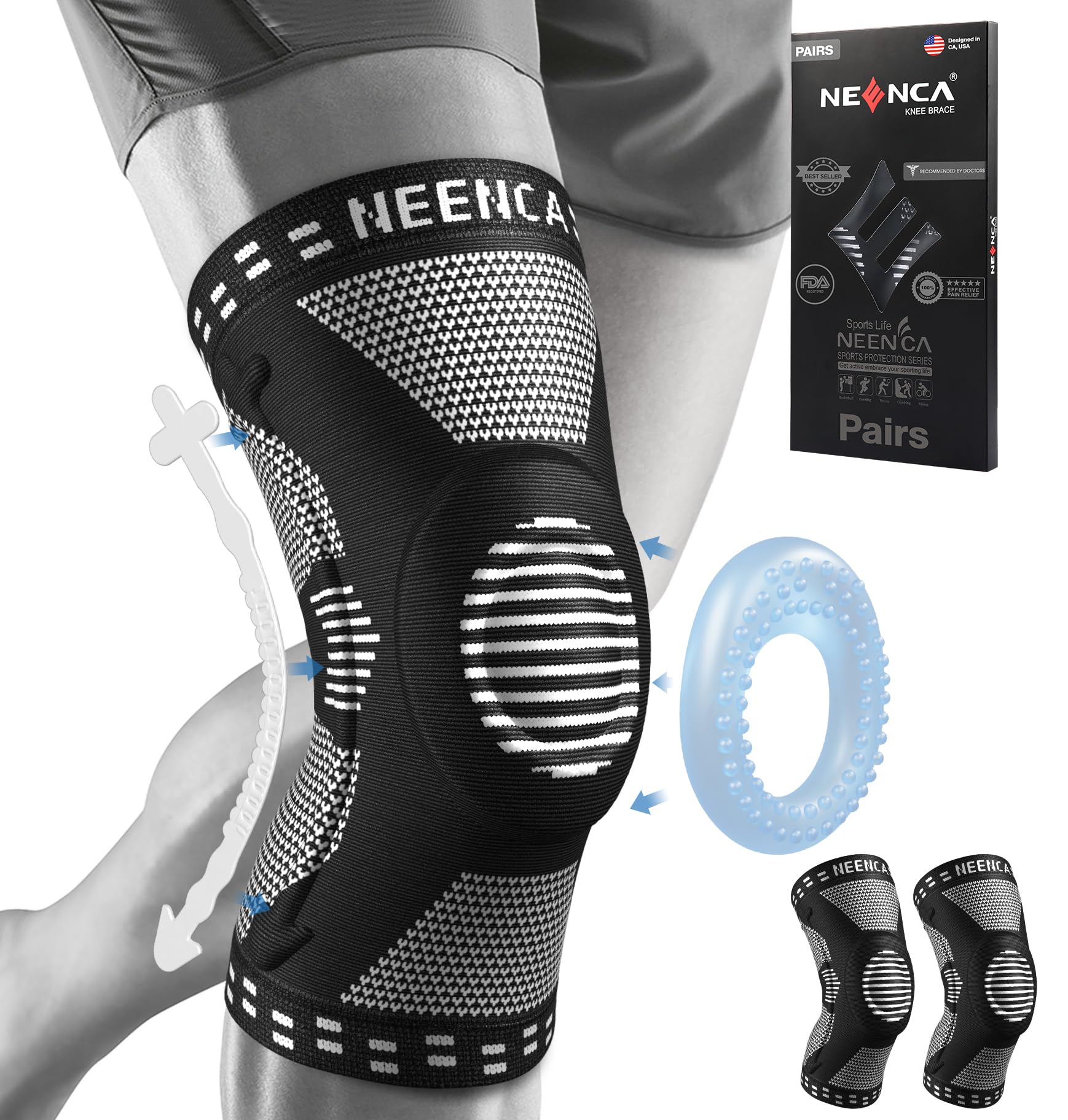 Foto 1 | Rodilleras De Compresión Neenca Para El Dolor De Rodilla - Venta Internacional.