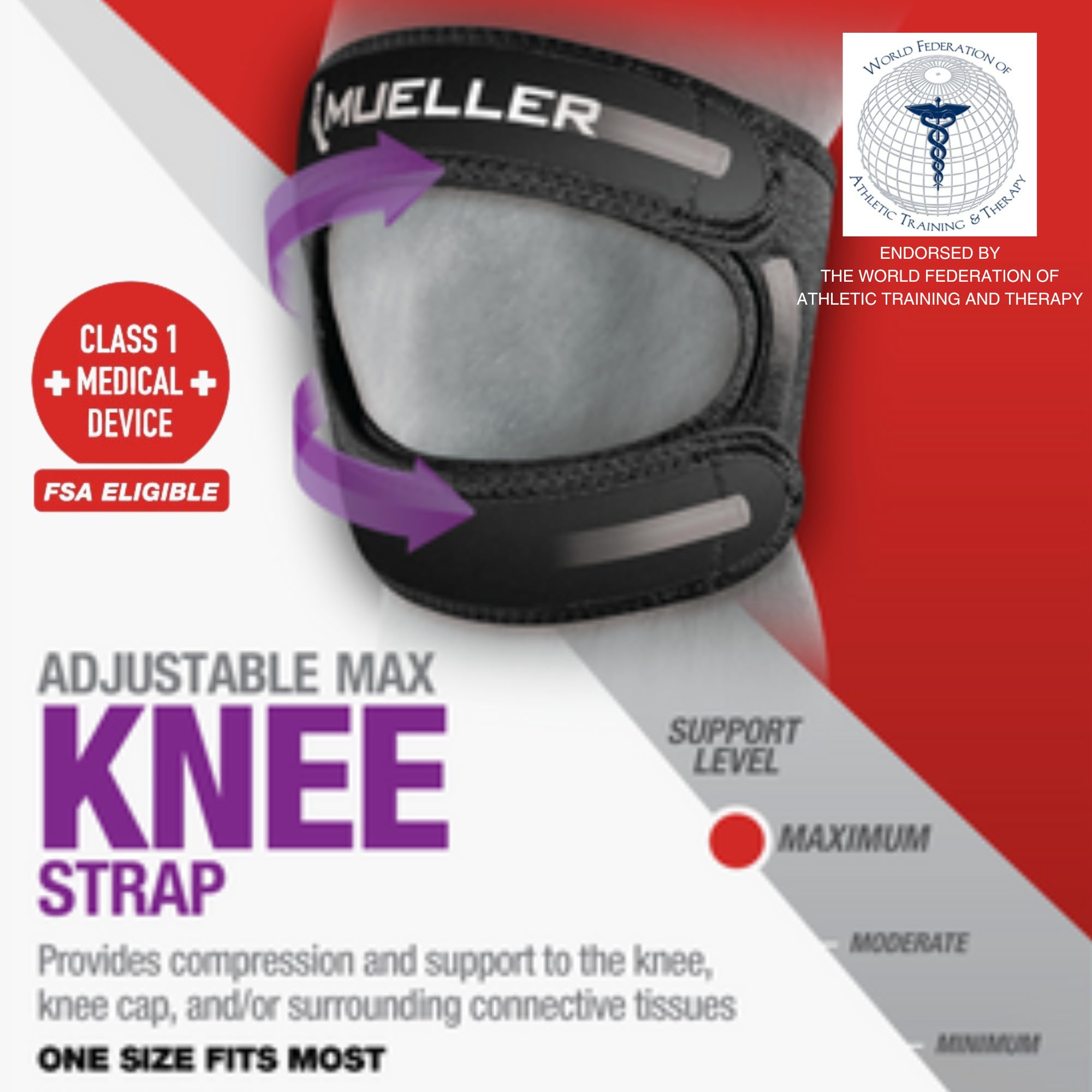 Foto 7 | Soporte De Rodilla Mueller Sports Medicine Ajustable Max Black - Venta Internacional.