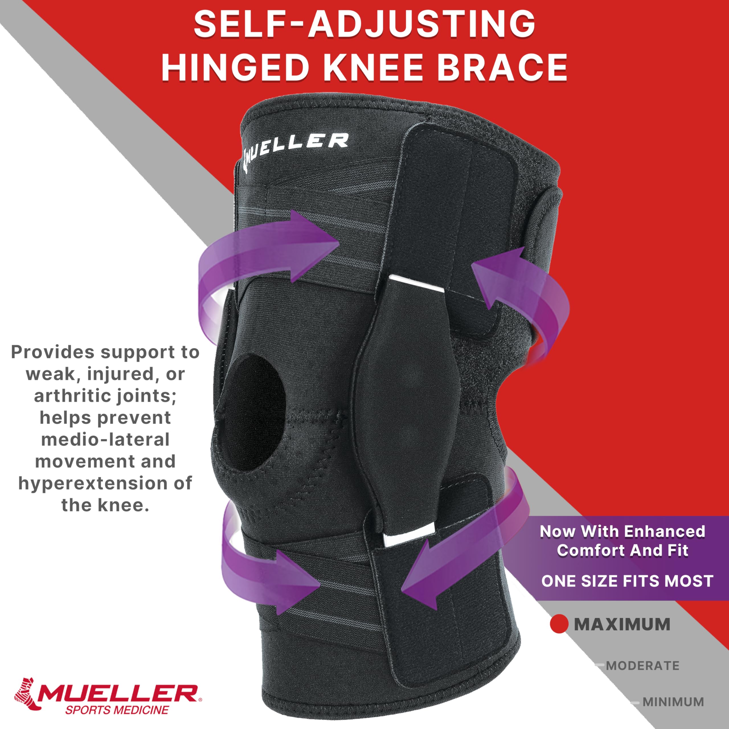 Foto 3 pulgar | Rodillera Mueller Autoajustable Con Bisagras Para Aliviar El Dolor De Rodilla - Venta Internacional.