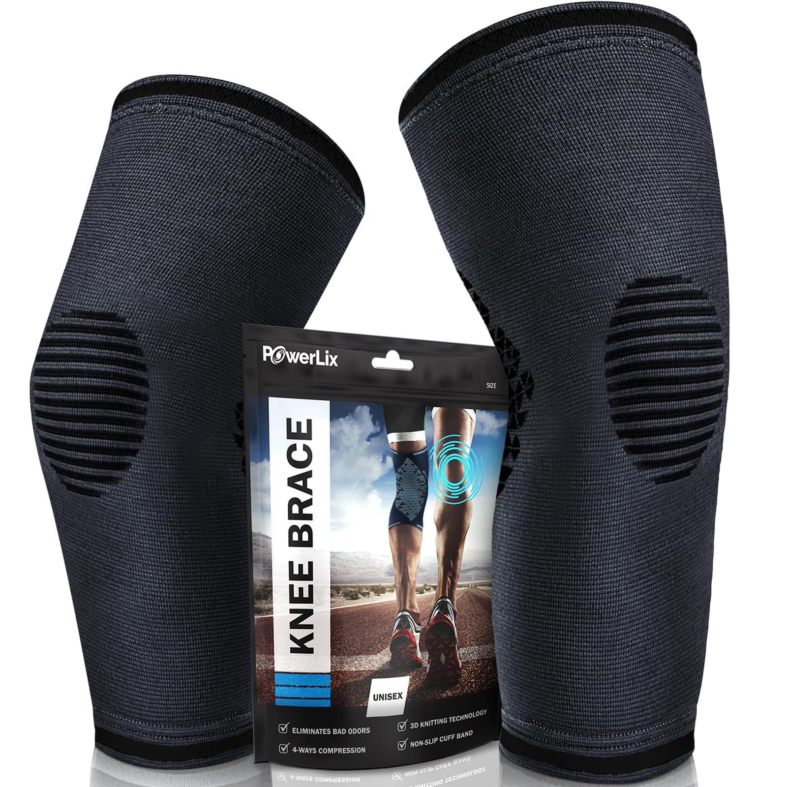 Foto 1 | Manguito De Compresión Powerlix Para El Dolor De Rodilla (par) - Venta Internacional.