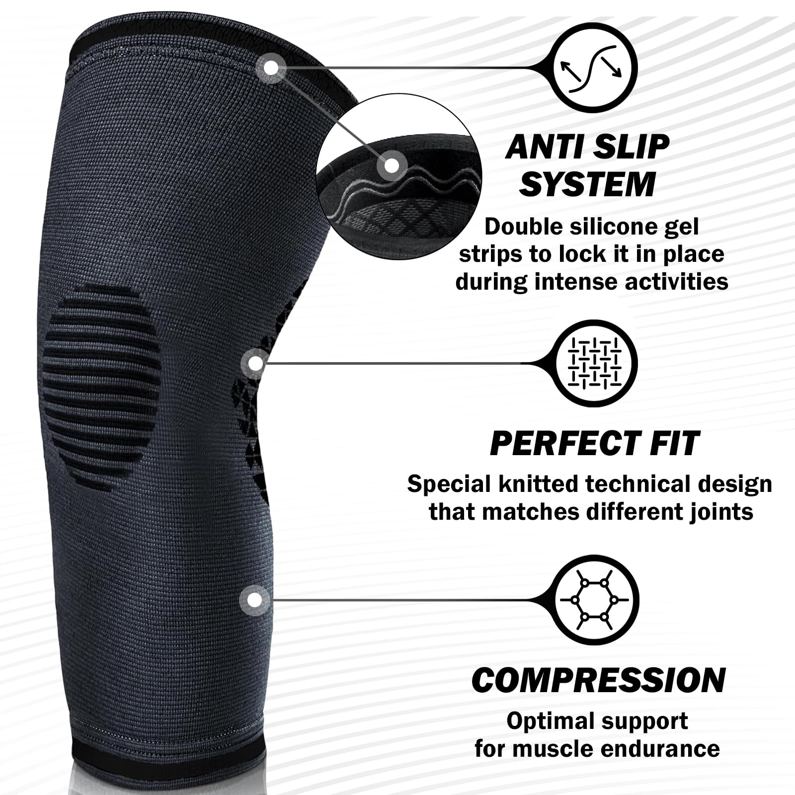 Foto 2 | Manguito De Compresión Powerlix Para El Dolor De Rodilla (par) - Venta Internacional.