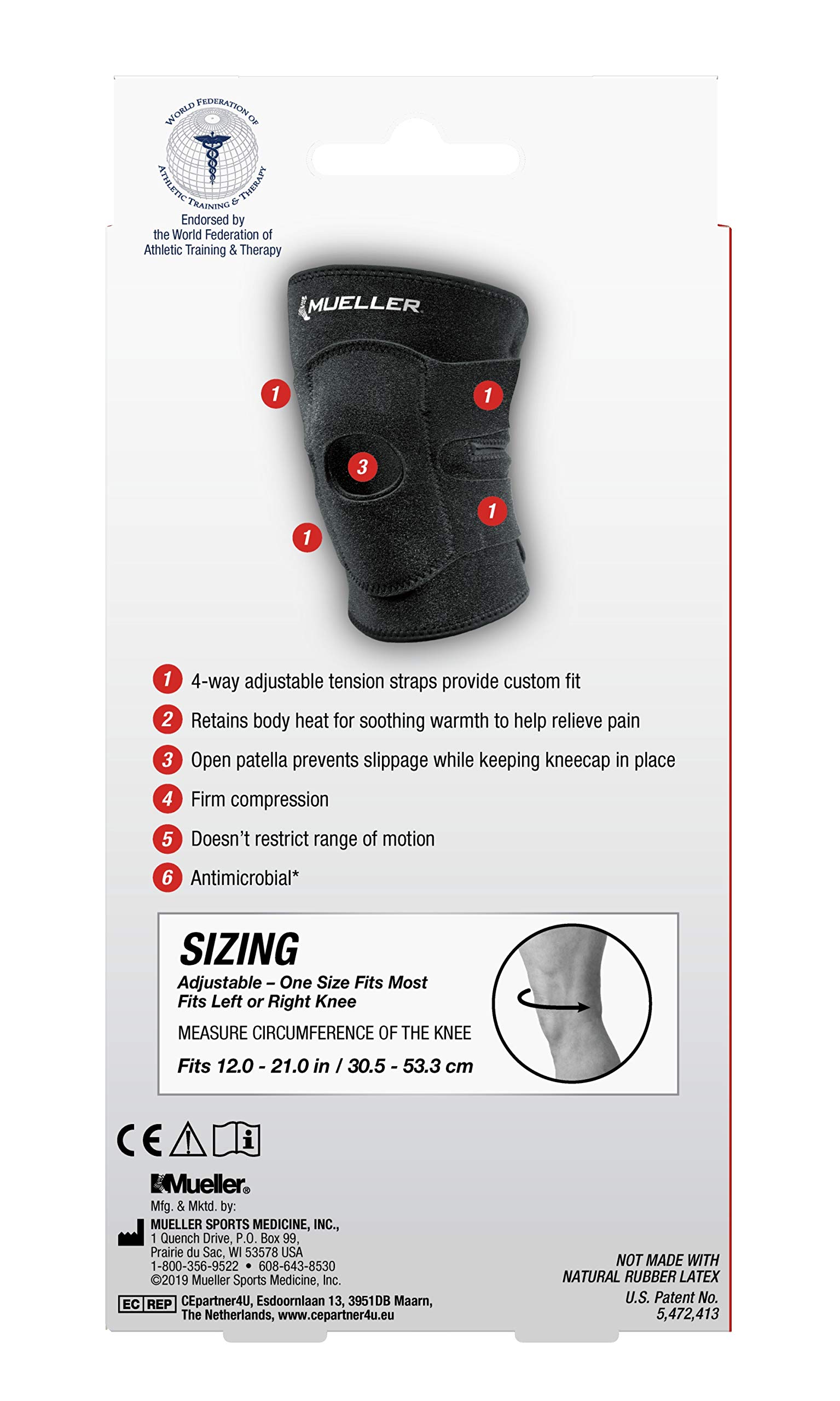 Foto 7 pulgar | Rodillera Mueller Sports Medicine, Ajustable En 4 Direcciones, Negra - Venta Internacional.