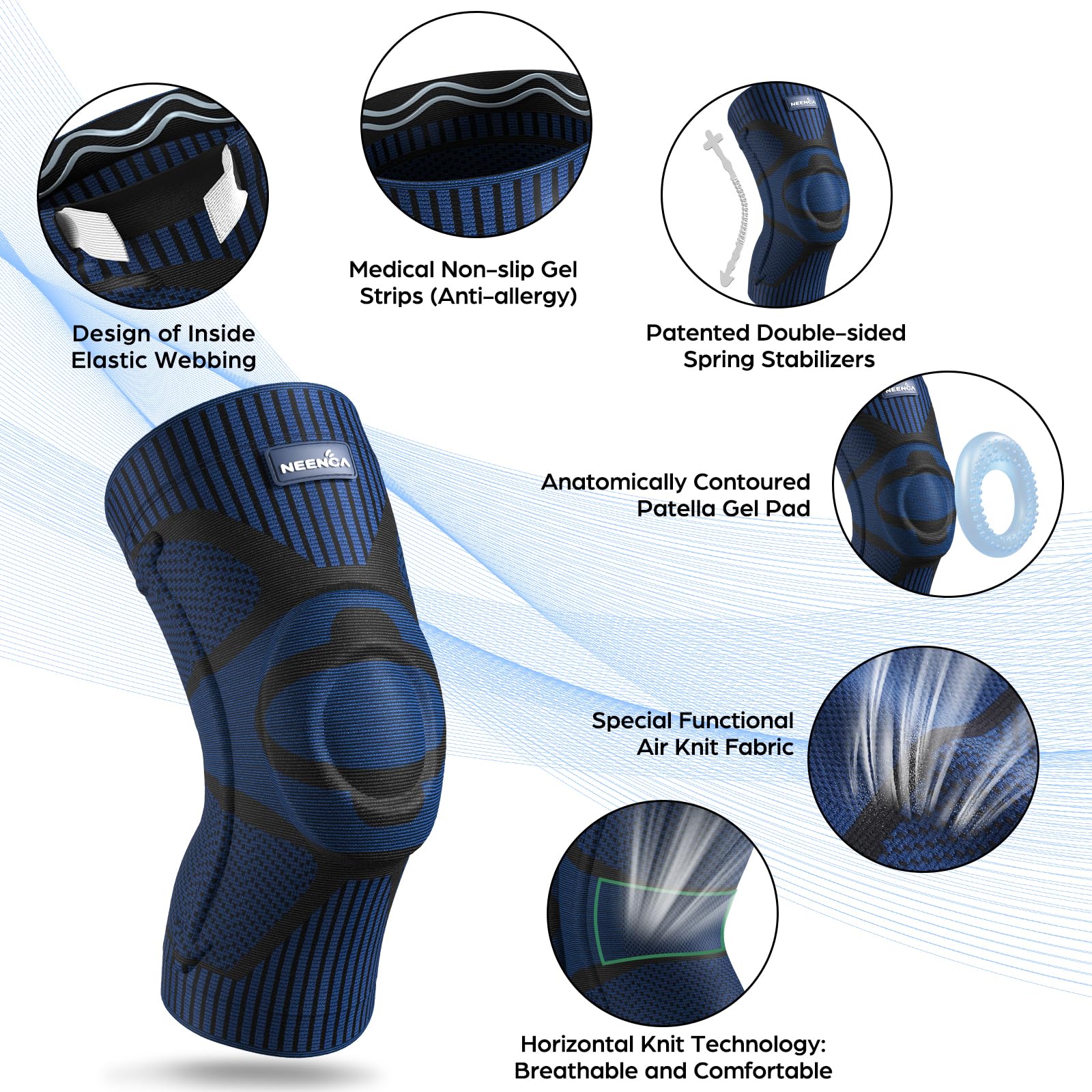 Foto 3 pulgar | Rodillera Neenca Para Aliviar El Dolor De Rodilla Con Almohadilla De Rótula Y Estabilizadores - Venta Internacional.