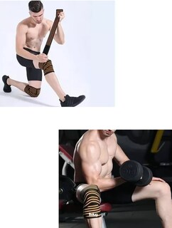 Foto 3 | Rodillera Elastica Vendas 1 Par Bandas Deportiva Rodilla Gym Belug Naranja/negro