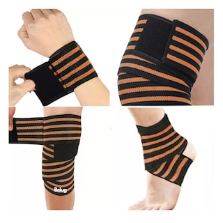 Foto 4 | Rodillera Elastica Vendas 1 Par Bandas Deportiva Rodilla Gym Belug Naranja/negro