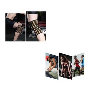 Foto 5 | Rodillera Elastica Vendas 1 Par Bandas Deportiva Rodilla Gym Belug Naranja/negro