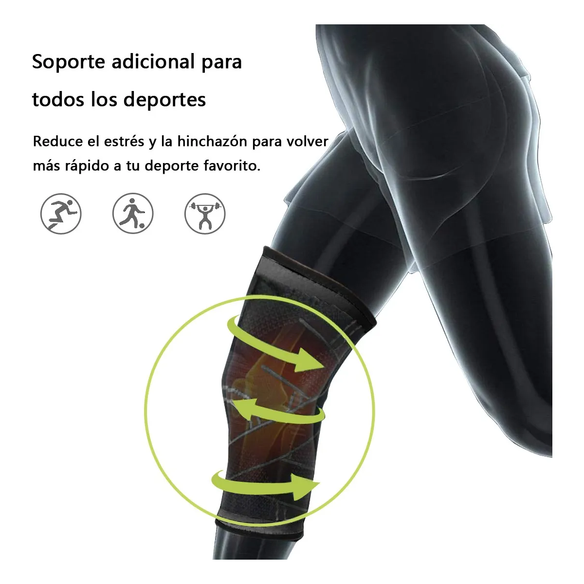 Foto 3 pulgar | Rodilleras Elásticas  3d Sport Presurizacion 2pz L Lab.g Gris