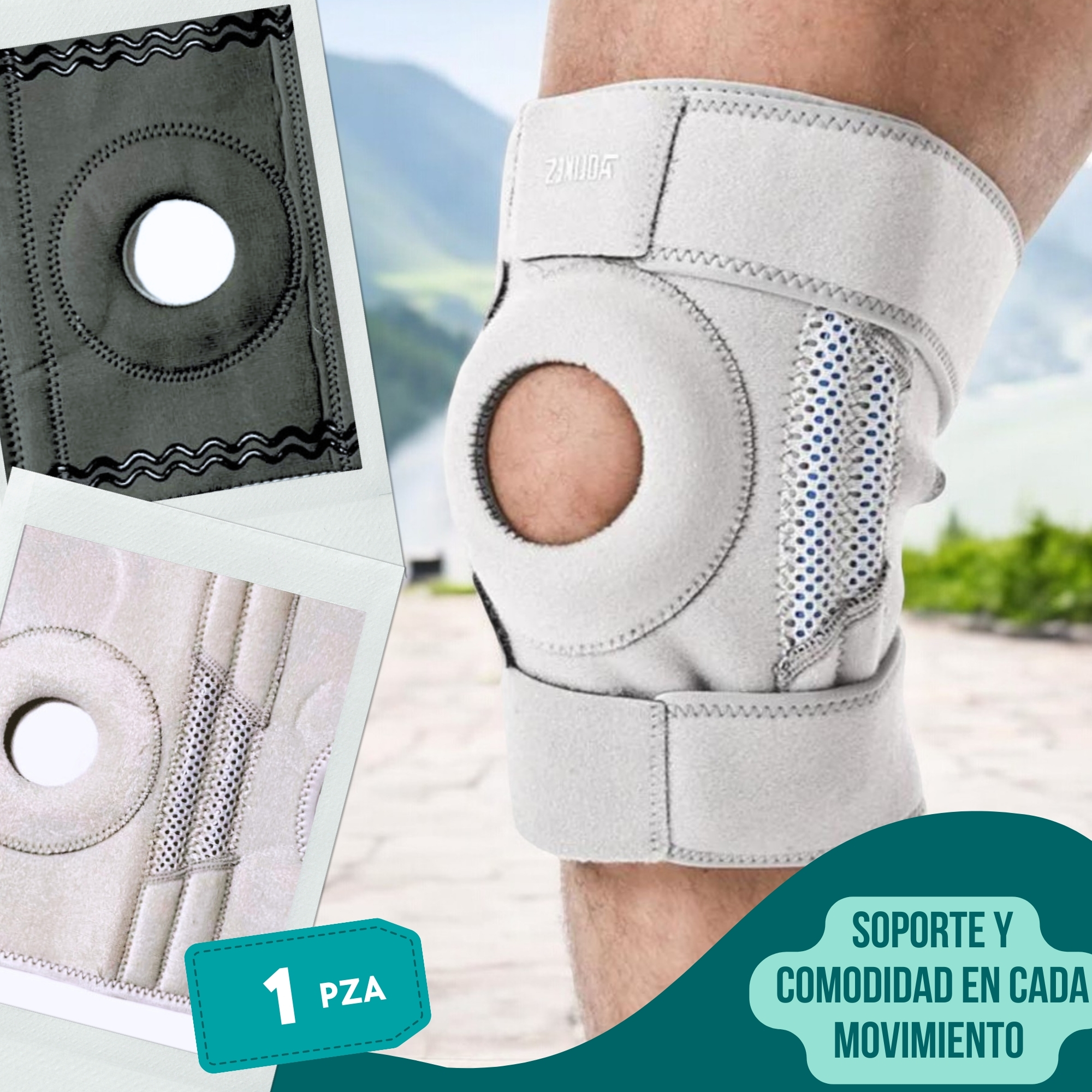 Foto 4 pulgar | Rodillera Deportiva Universal (1 Pza, Mod 7610) | Resortes De Goma Para Una Estabilidad Superior De La Rodilla (claro)