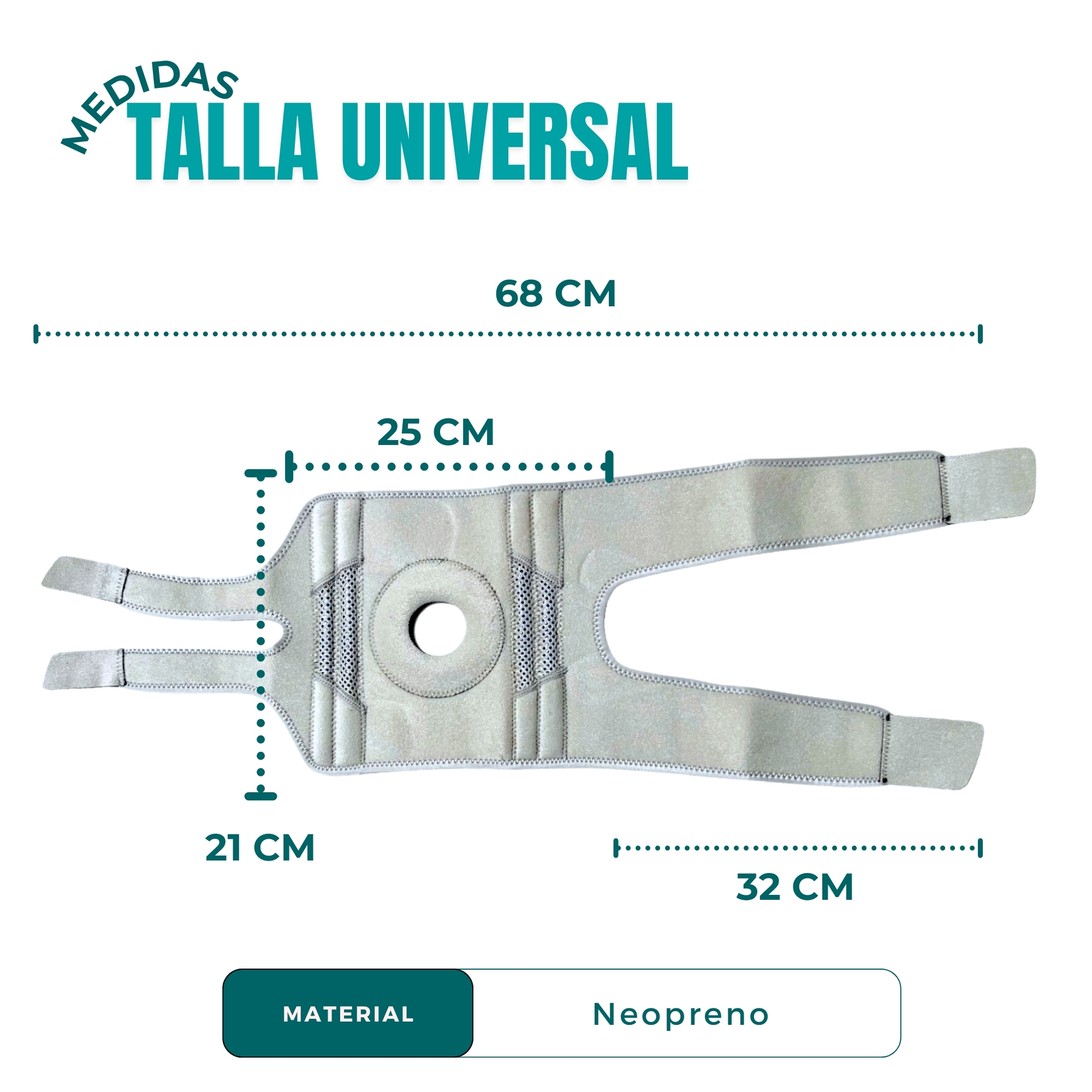 Foto 5 pulgar | Rodillera Deportiva Universal (1 Pza, Mod 7610) | Resortes De Goma Para Una Estabilidad Superior De La Rodilla (claro)
