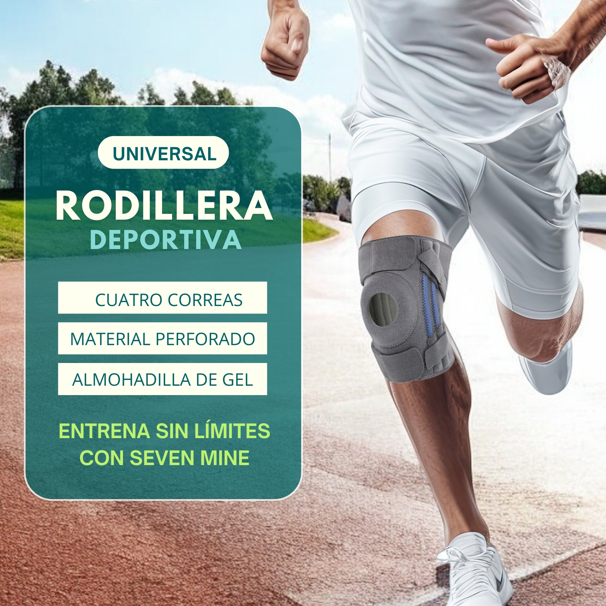 Foto 3 pulgar | Rodillera Deportiva Universal Resortes De Goma Para Una Estabilidad Superior De La Rodilla (gris)