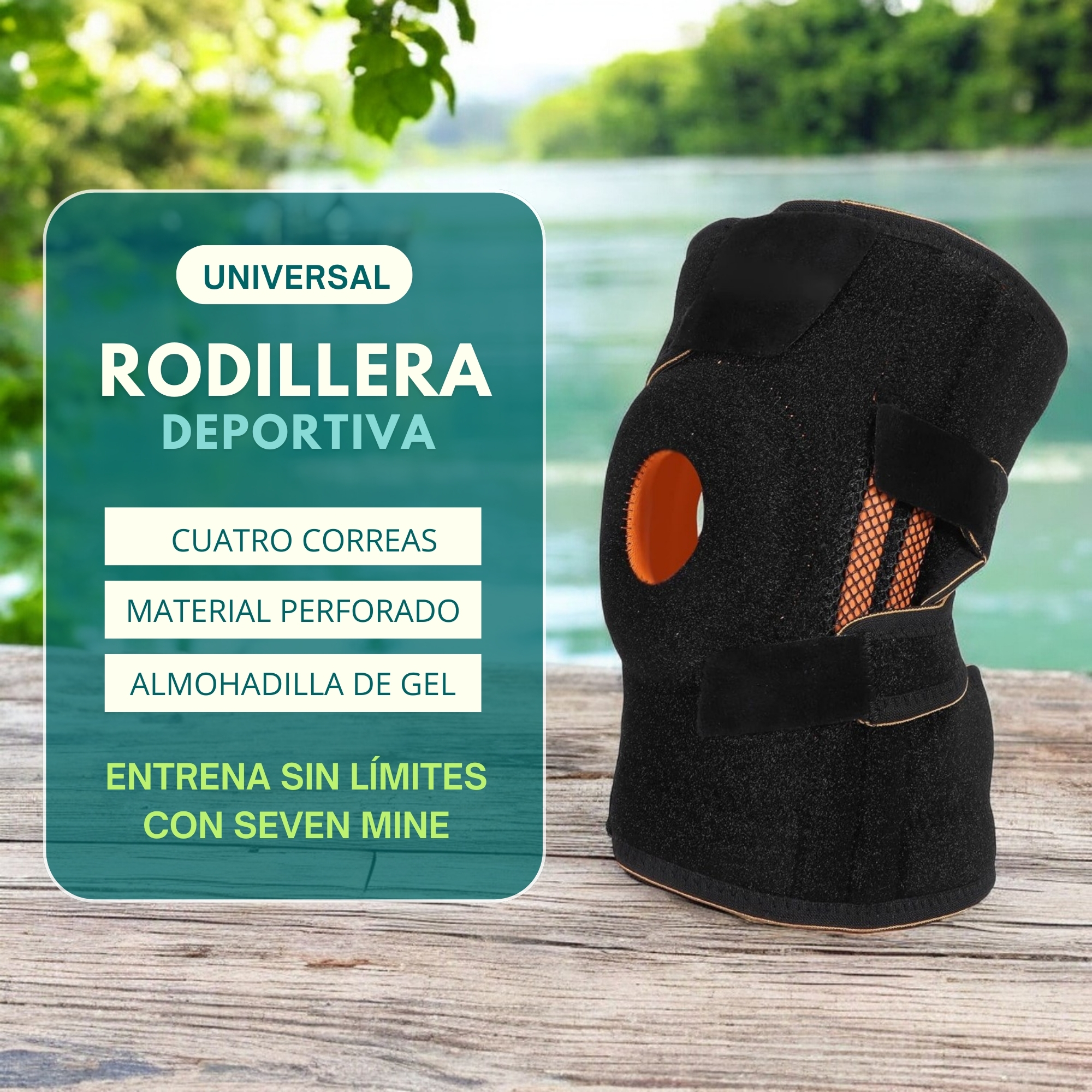 Foto 3 pulgar | Rodillera Deportiva Universal Resortes De Goma Para Una Estabilidad Superior De La Rodilla (negro)