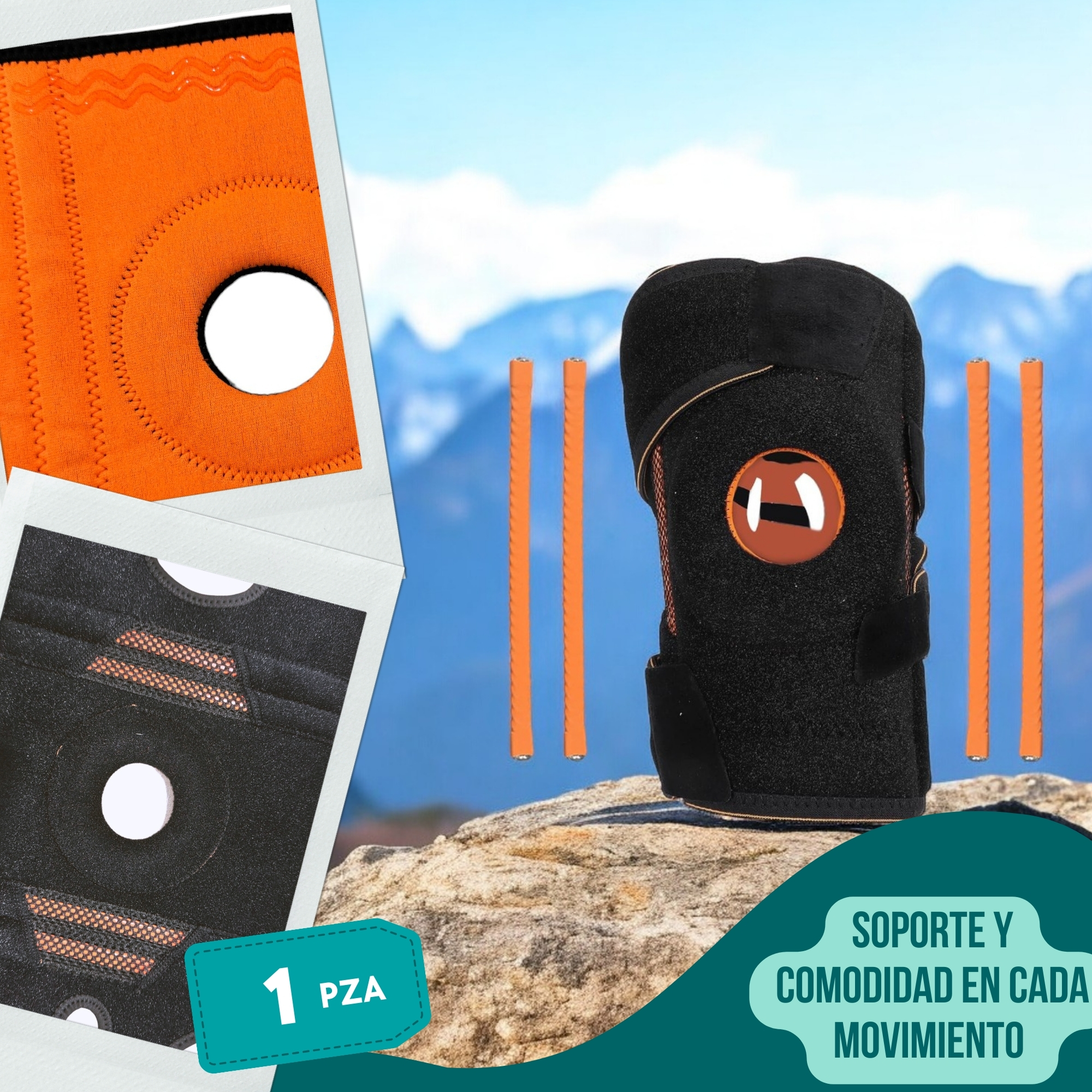 Foto 4 pulgar | Rodillera Deportiva Universal Resortes De Goma Para Una Estabilidad Superior De La Rodilla (negro)