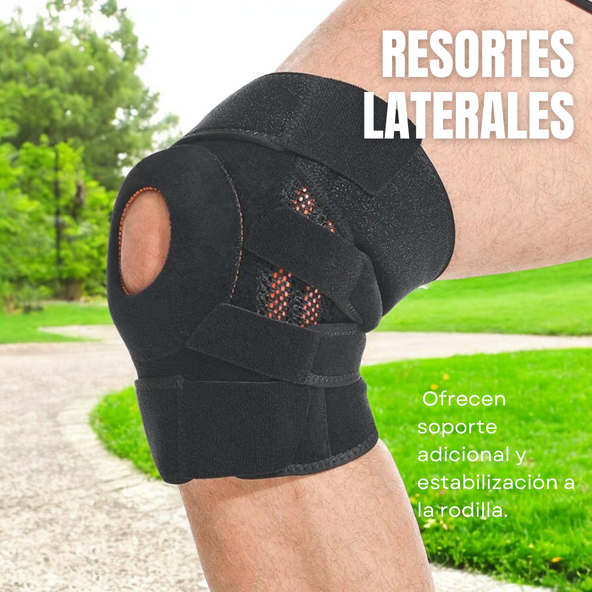 Foto 6 | Rodillera Deportiva Universal Resortes De Goma Para Una Estabilidad Superior De La Rodilla (negro)