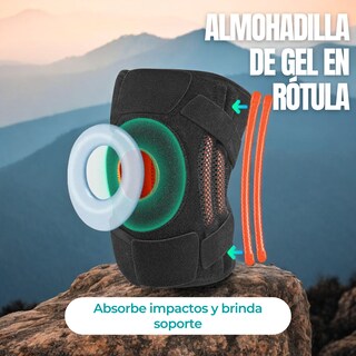Foto 8 | Rodillera Deportiva Universal Resortes De Goma Para Una Estabilidad Superior De La Rodilla (negro)