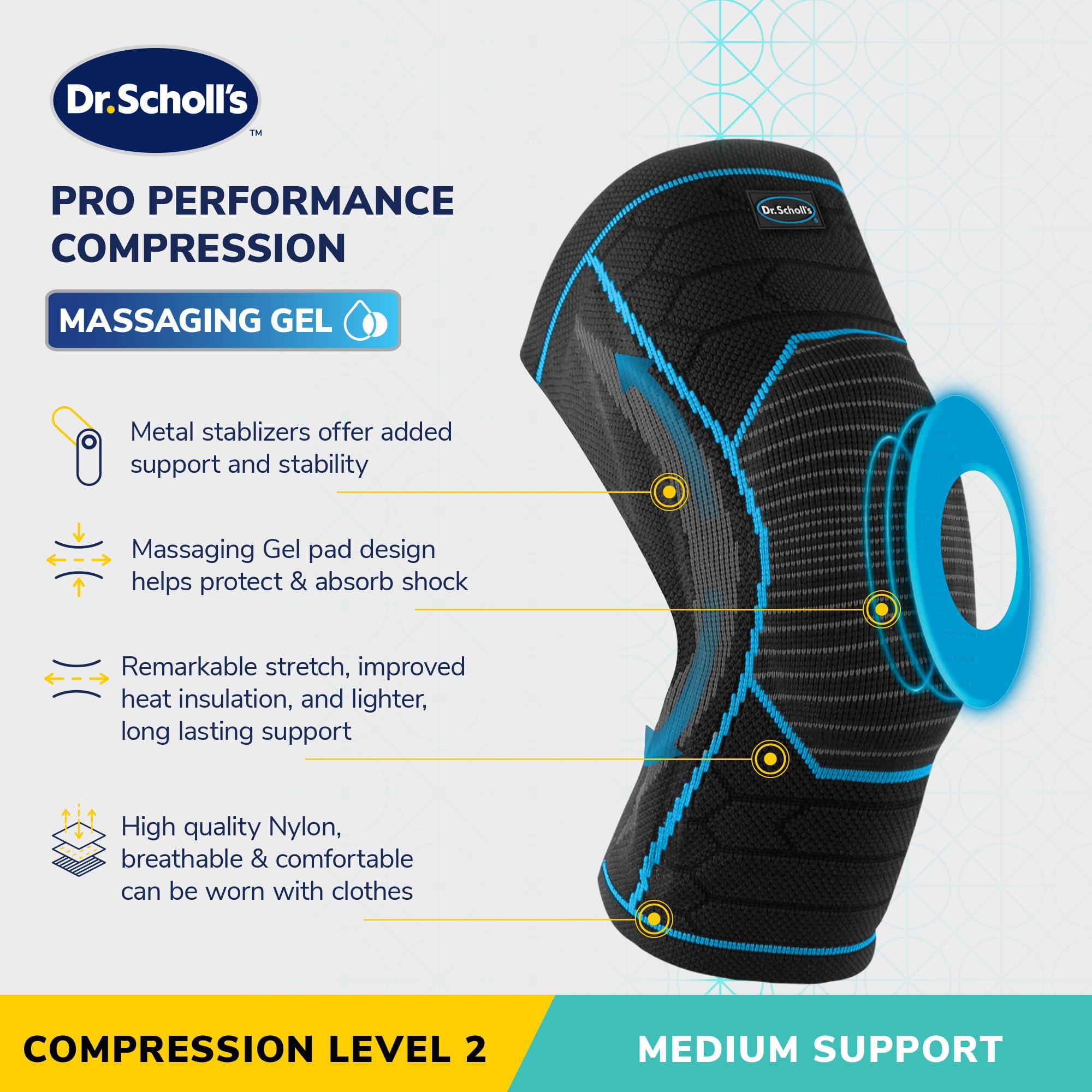 Foto 2 | Rodillera De Compresión Dr. Scholl's Con Gel De Masaje S/m - Venta Internacional.