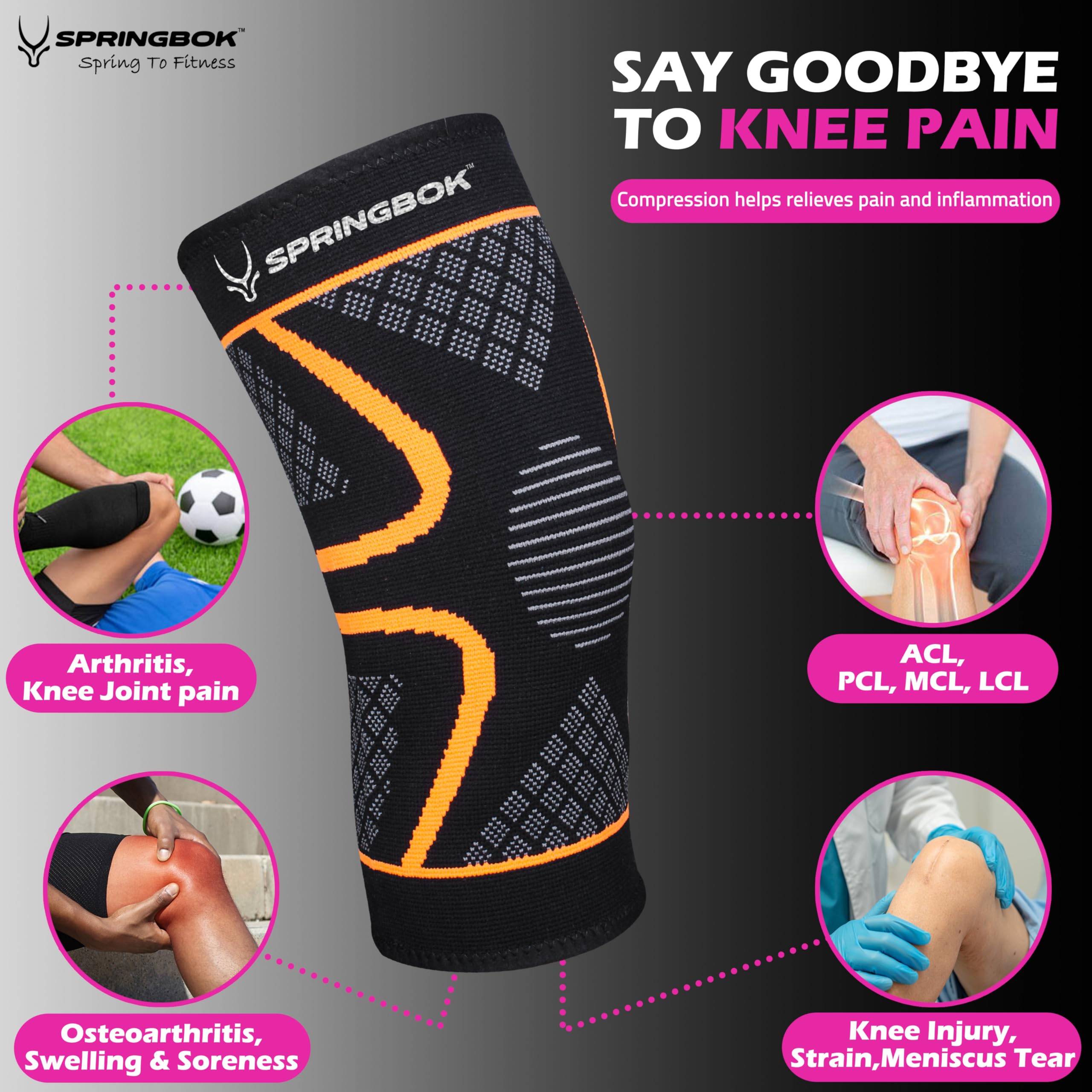 Foto 4 pulgar | Rodillera Springbok Compression, 1 Par, Para Mujer - Venta Internacional.