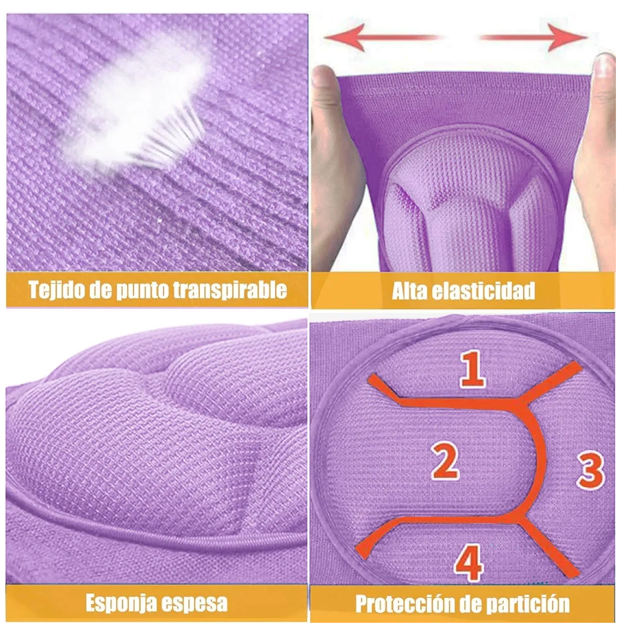 Foto 2 | Rodilleras Deportivas Para Vóleibol, Baloncesto O Bailetalla S Eo Safe Imports Esi-19823 Purpura
