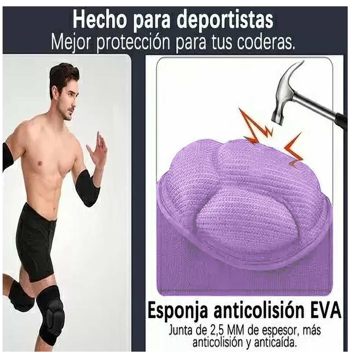 Foto 3 | Rodilleras Deportivas Para Vóleibol, Baloncesto O Bailetalla S Eo Safe Imports Esi-19823 Purpura