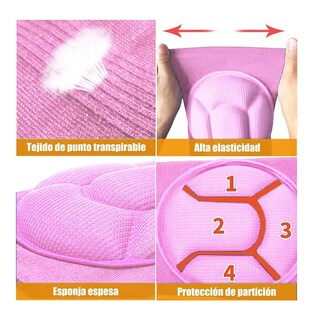 Foto 2 | Rodilleras Deportivas Para Vóleibol, Baloncesto O Baile Talla M Eo Safe Imports Esi-19822 Rosa