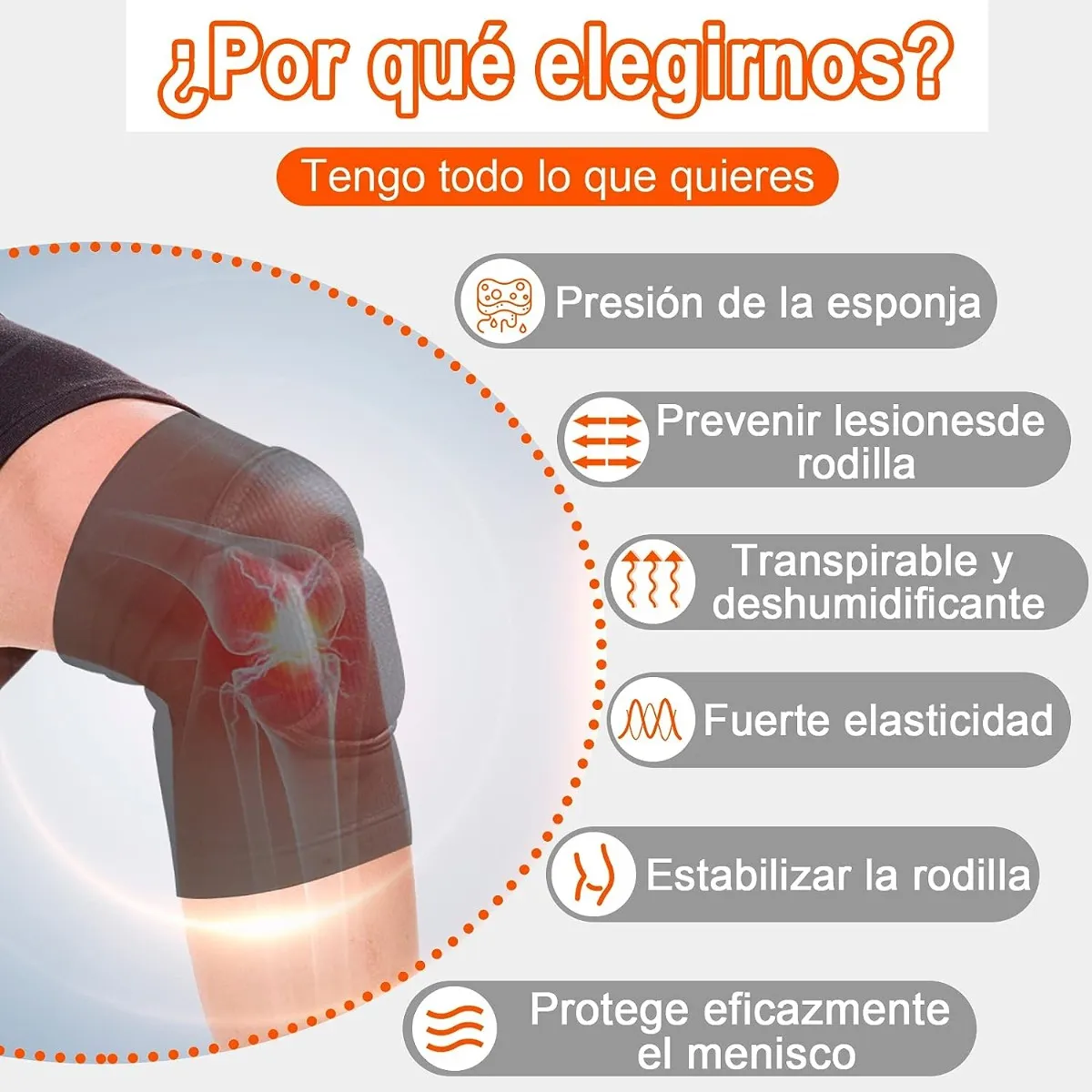 Foto 5 pulgar | Rodilleras Belug Deportivas Para Deporte Negro Talla Grande