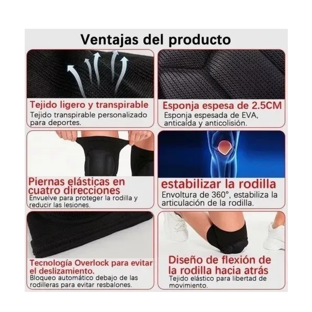 Foto 5 | Rodilleras Belug Deportivas Para Deporte Negro Talla Grande