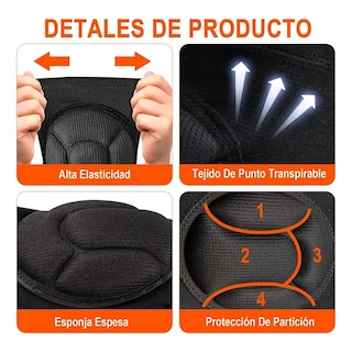 Foto 2 | Rodilleras Deportivas Elasticas 2 Piezas, Talla M Lab.g Negro